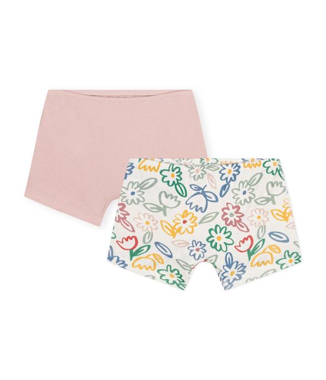 PETIT BATEAU - Children's Cotton Floral Patterned Shorties Pack Of 2 - Set 1