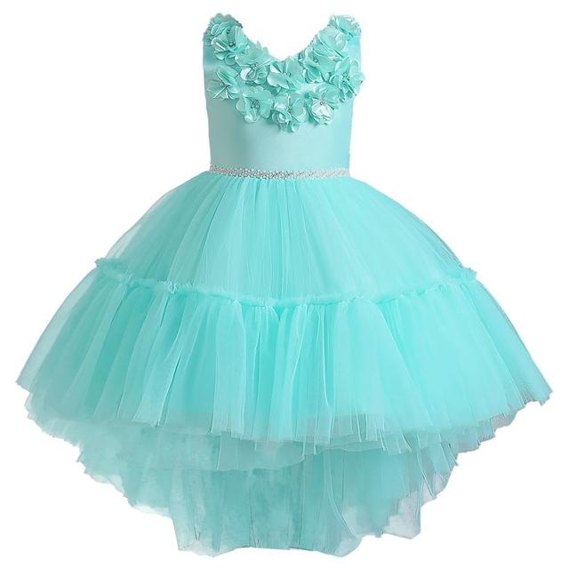 Sugar Rush - Floral Applique Sleeveless Party Dress - Green