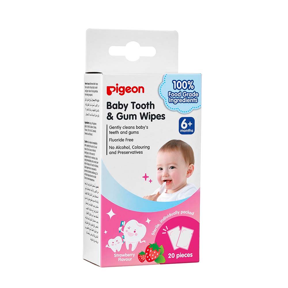Pigeon - Baby Tooth & Gum Wipes 20 Sheets Strawberry
