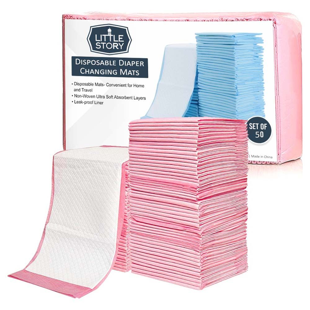 Little Story - Disposable Changing Mats - 50 pcs - Pink