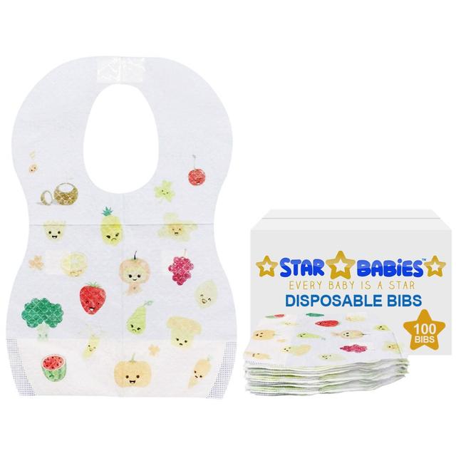 Star Babies - Fruit Printed Disposable Bibs Pack of 100