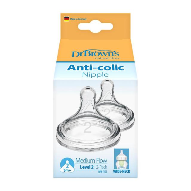 Dr. Brown's - Level 2 Wide-Neck Silicone Options+ Nipple - Pack of 2