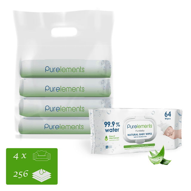 Purelements - Aloe Natural 99.9% Water Wipes - 256pcs