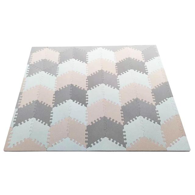 Bumble & Bird - BabySafe Play Mat Multi-Shape 52pcs+22 Edges - Peach & Brown