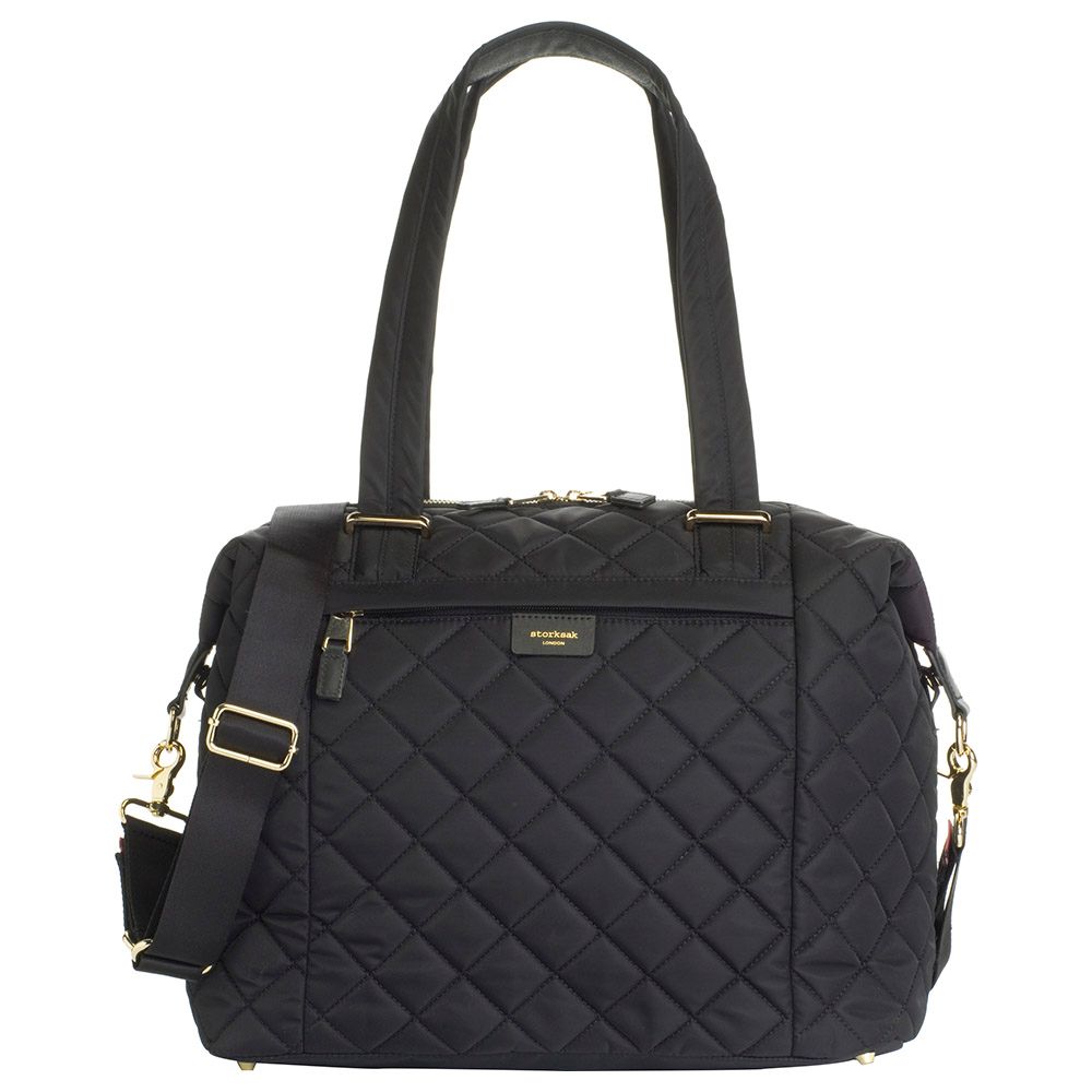 Storksak - Stevie Quilted Diaper Bag - Black