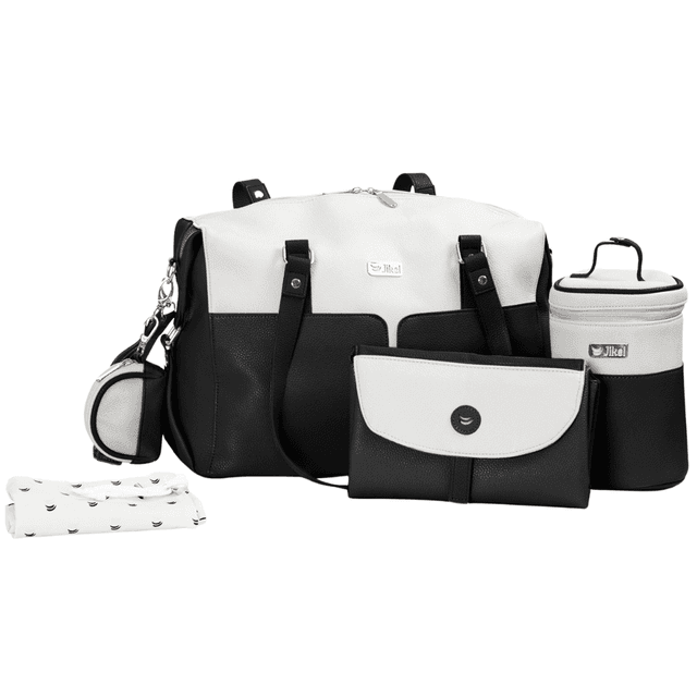 Jikel - Diaper Bag W/ Changing Mat & Bottle Storage - Black
